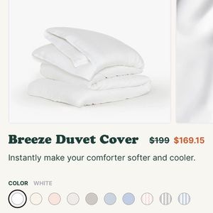 White Breeze Duvet Cover, Eucalyptus Cover, NWT, King / Cal King: 90" x 105”